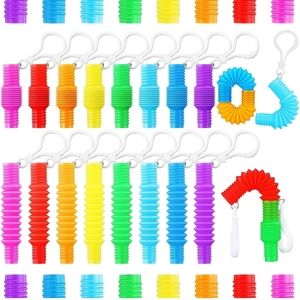 Mini Stretch Tube Keychain Fidget Sensory Toys Sensory Tubes 128 total pieces